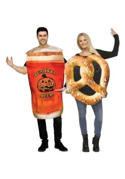 Fun World Adult Couples Pretzel And Pumpkin Spice Beer Costume