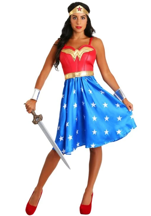 Deluxe Long Dress Wonder Woman Adult Costume For Women