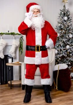 Deluxe Red Santa Claus Costume For Adults