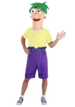 Disney Phineas And Ferb Ferb Costume For Men -Halloween Costumes Shop adult disney ferb costume alt 5