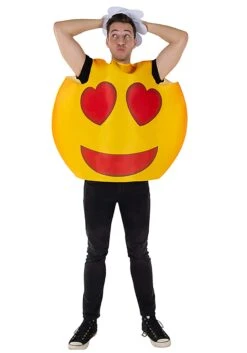 Emoji Heart Smiley Costume For Adults 5 Emoji Heart Smiley Costume For Adults -Halloween Costumes Shop adult emoji heart smiley alt 2