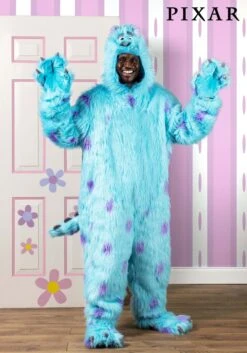 Hooded Disney Monsters Inc Sulley Costume For Adults