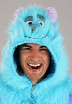Hooded Disney Monsters Inc Sulley Costume For Adults -Halloween Costumes Shop adult hooded monsters inc sulley costume alt 3