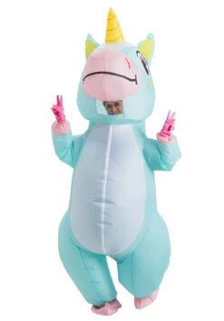 Inflatable Blue Unicorn Costume For Adults