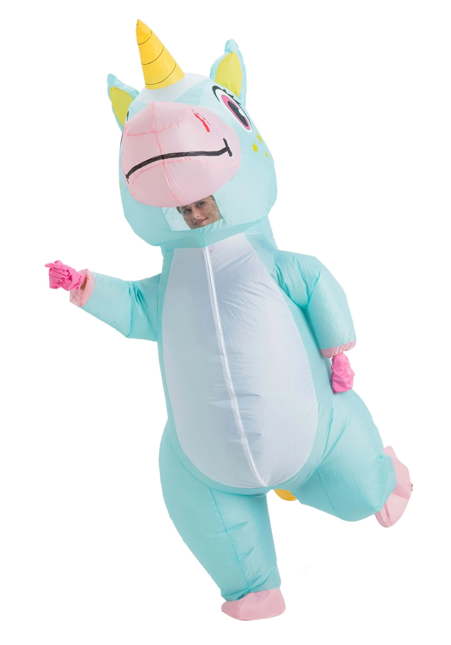 Inflatable Blue Unicorn Costume For Adults 3 Inflatable Blue Unicorn Costume For Adults - Image 3