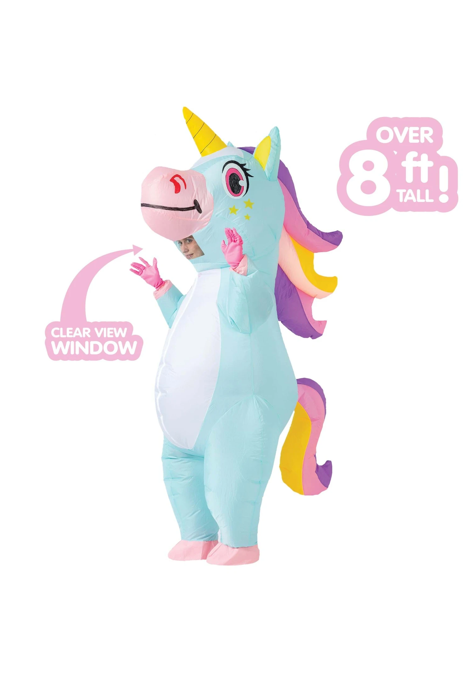 Inflatable Blue Unicorn Costume For Adults 4 Inflatable Blue Unicorn Costume For Adults - Image 4