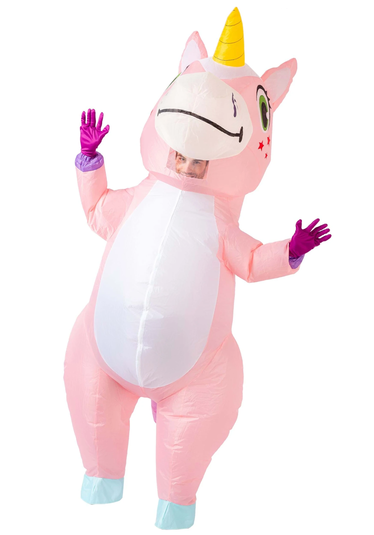 Inflatable Pink Unicorn Costume For Adults 1 Inflatable Pink Unicorn Costume For Adults