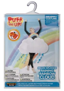 Inflatable Rainbow Raining Cloud Costume For Adults -Halloween Costumes Shop adult inflatable rainbow raining cloud costume alt 4