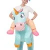 Adult Inflatable Riding-A-Blue Unicorn Costume