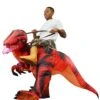 Adult Inflatable Riding-A-Red Raptor Costume