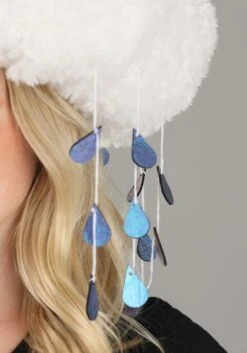 Adult Sherpa Light-Up Rain Cloud Costume Hat -Halloween Costumes Shop adult light up rain cloud sherpa hat alt 4