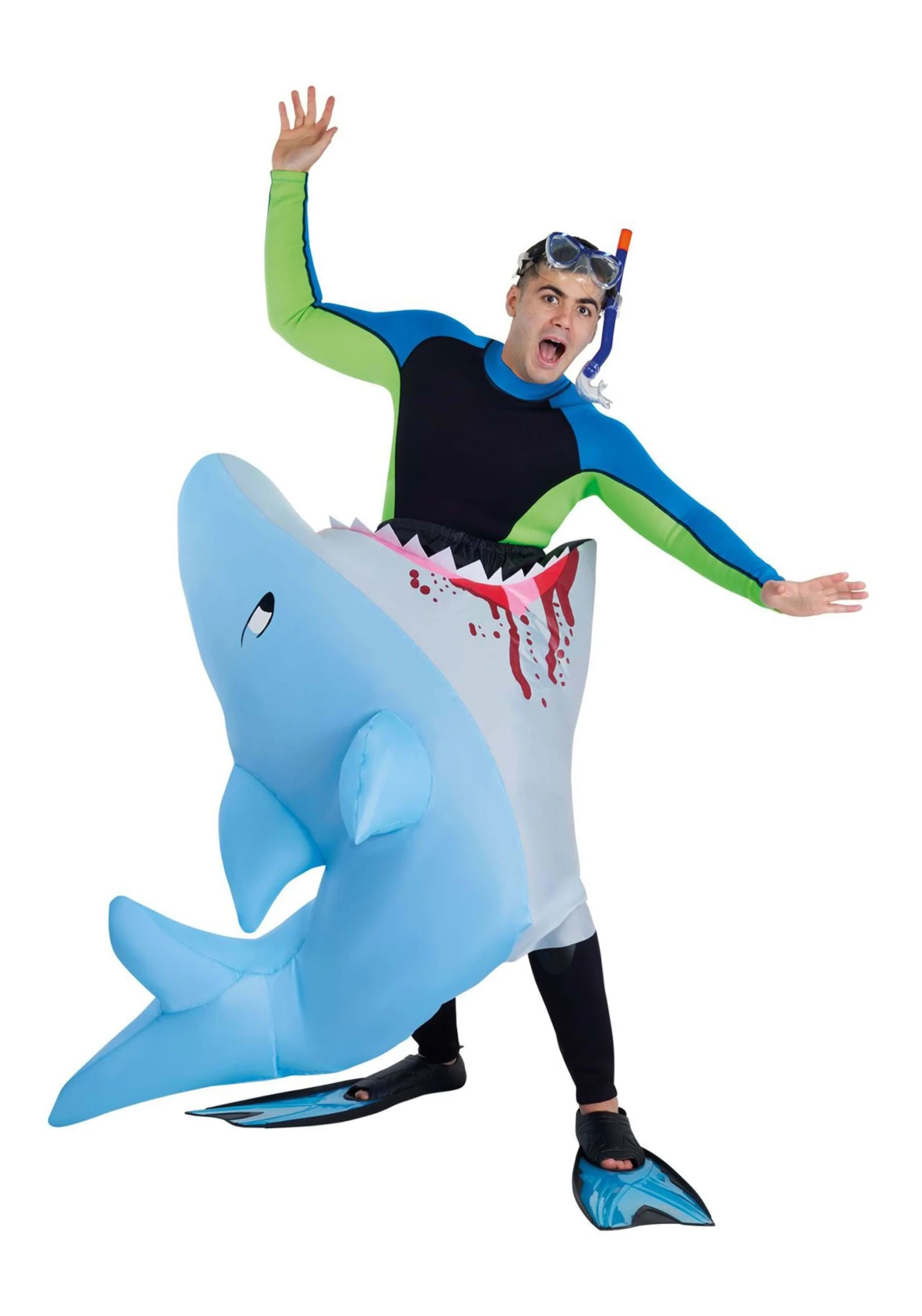 Adult Man Eating Shark Inflatable Costume 1 Adult Man Eating Shark Inflatable Costume