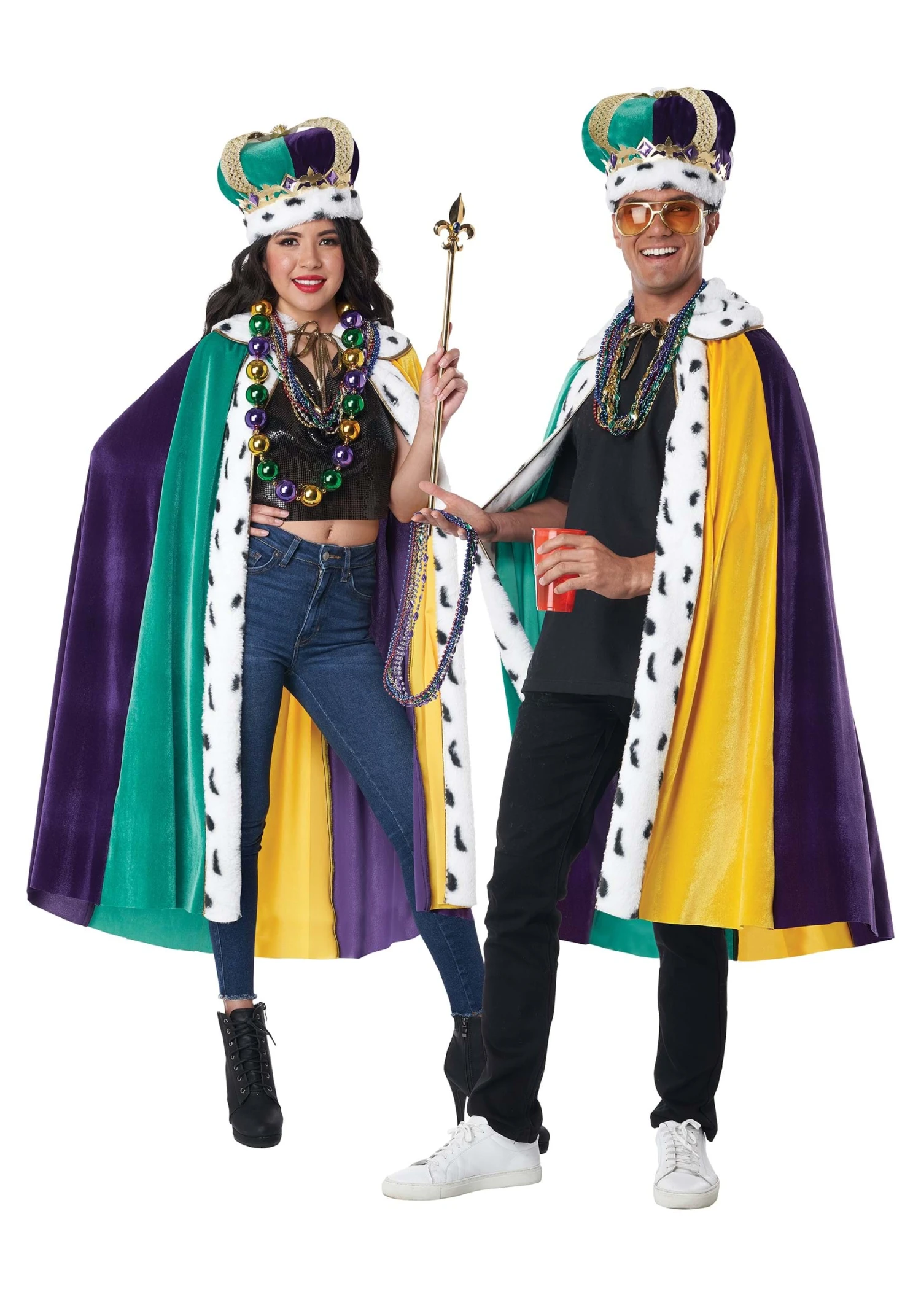 Mardi Gras Cape And Crown Set For Adults 1 Mardi Gras Cape And Crown Set For Adults