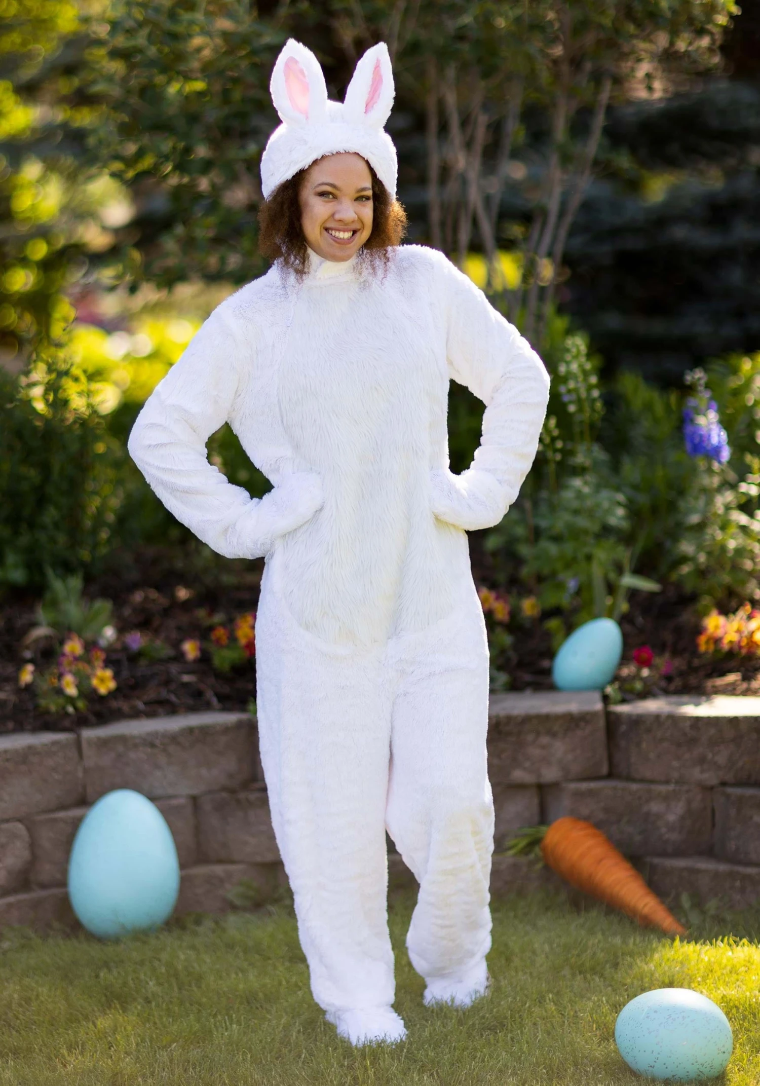 Adult White Bunny Costume 2 Adult White Bunny Costume - Image 2
