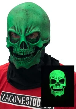 UV Green Glow Skull Mask For Adults