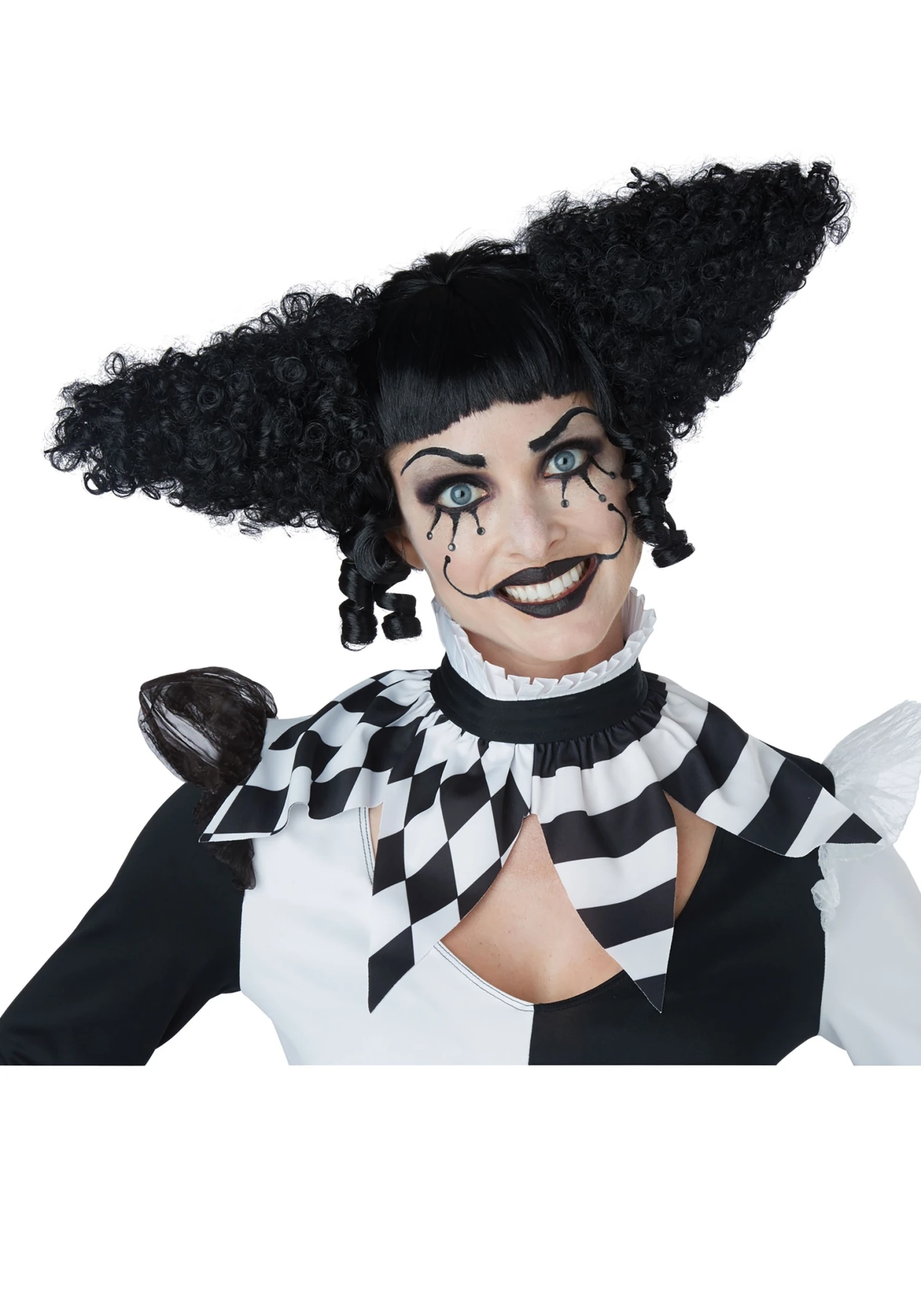Creepy Black Adult Clown Wig 1 Creepy Black Adult Clown Wig