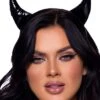 LEG AVENUE Vinyl Black Devil Horns