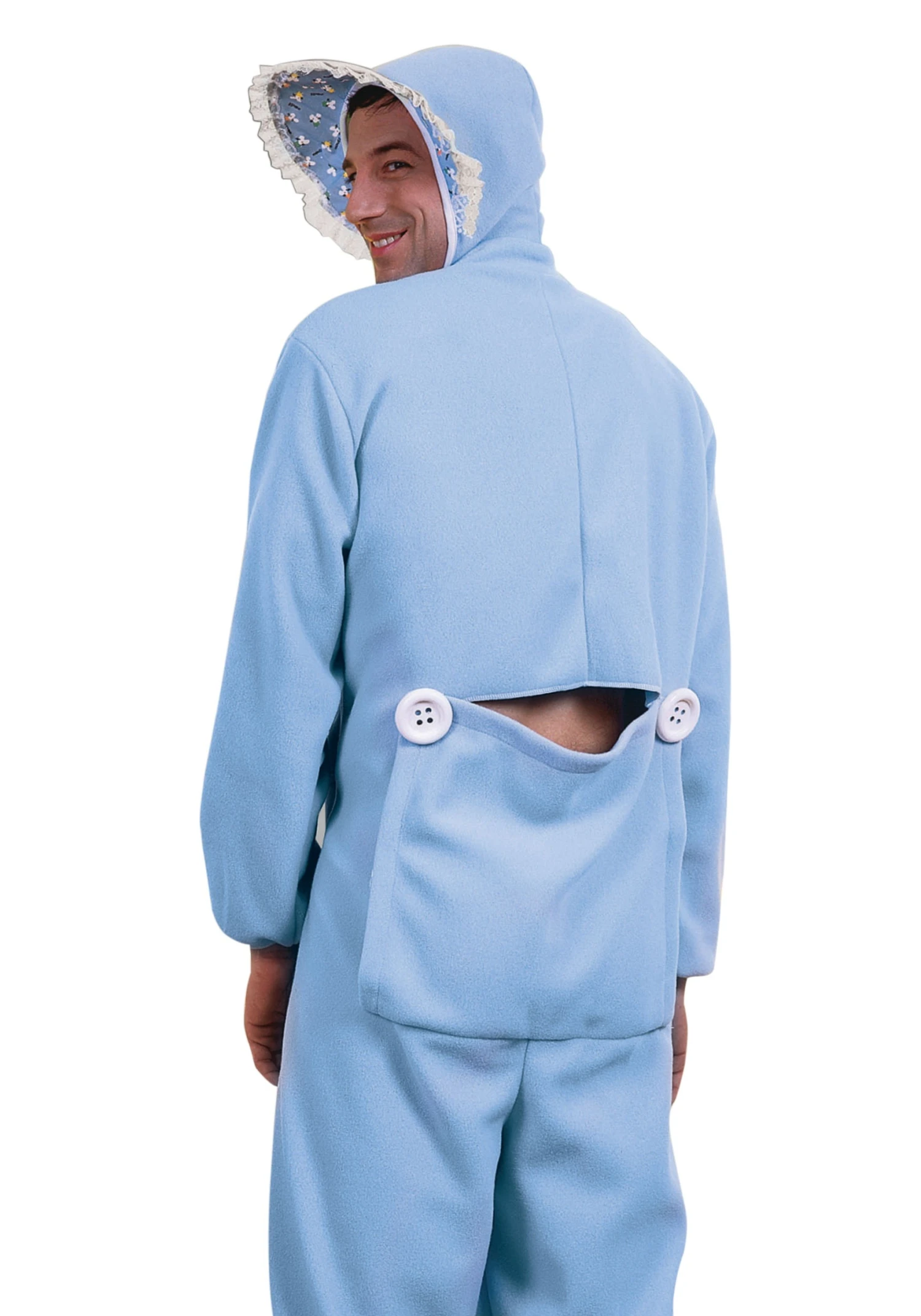 Adult Baby Pajamas Costume In Blue 1 Adult Baby Pajamas Costume In Blue