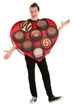 Heart-Shaped Box Of Chocolates Adult Costume -Halloween Costumes Shop box of chocolates heart costume alt 3