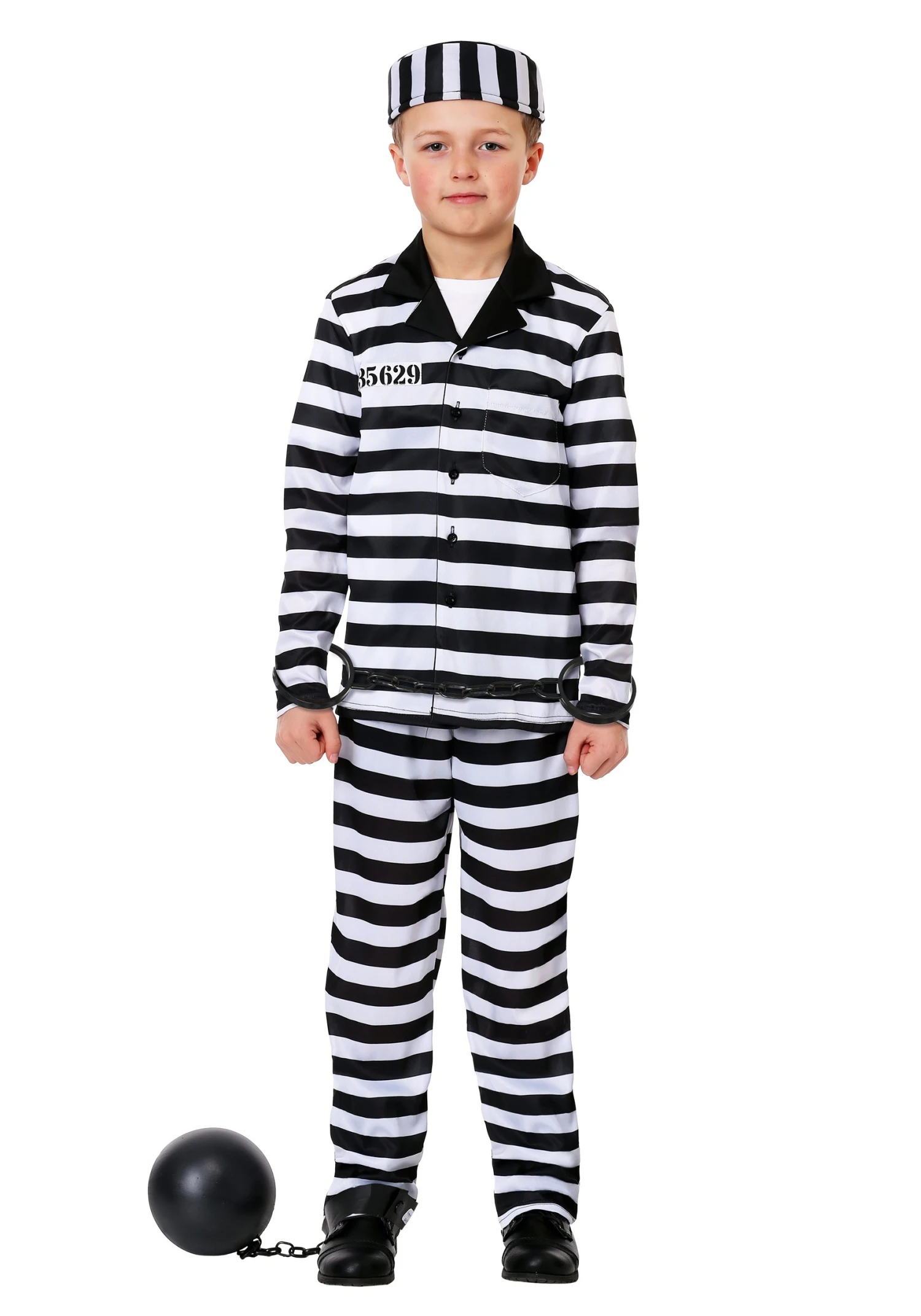 Deluxe Button Down Jailbird Costume For Kids 1 Deluxe Button Down Jailbird Costume For Kids