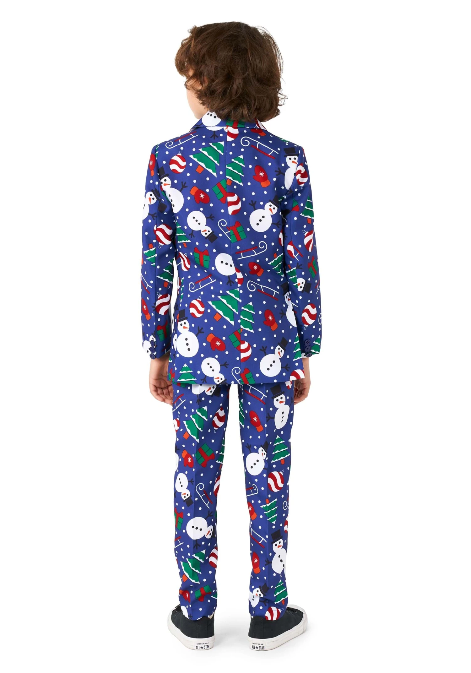 Suitmeister Christmas Snowman Boy's Blue Suit 4 Suitmeister Christmas Snowman Boy's Blue Suit - Image 4