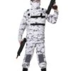 Boys Winter Camo Soldier Costume