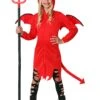 Cute Red Hooded Devil Costume For Girls