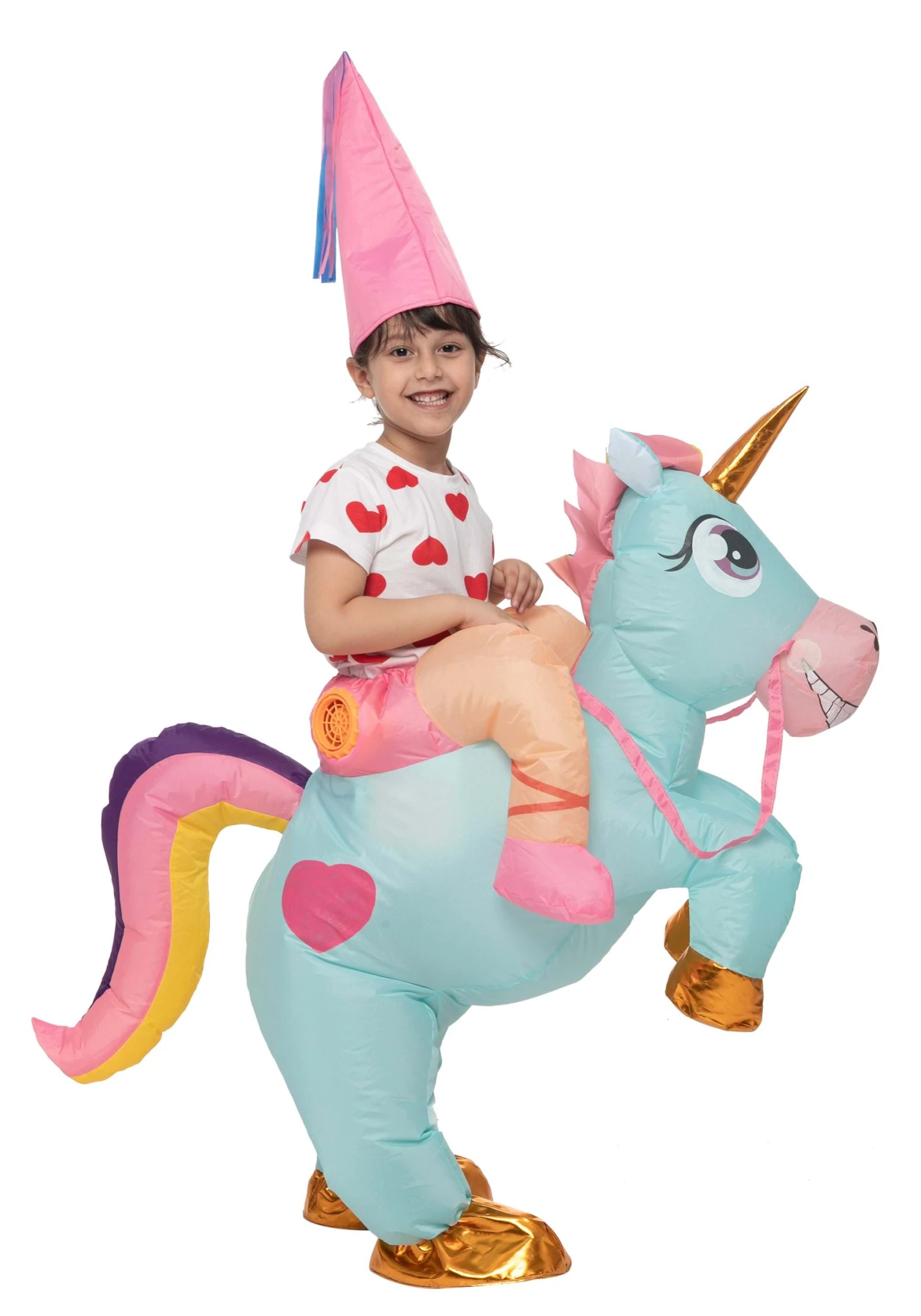 Inflatable Riding-A-Blue Unicorn Costume For Kids 4 Inflatable Riding-A-Blue Unicorn Costume For Kids - Image 4