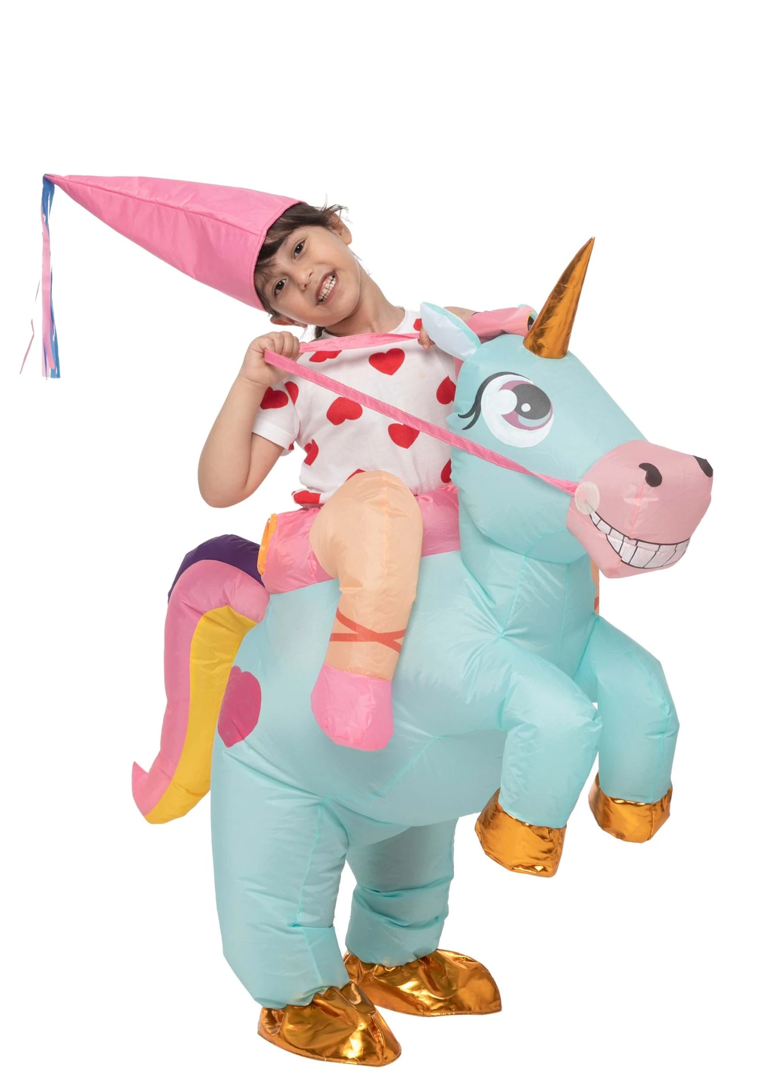 Inflatable Riding-A-Blue Unicorn Costume For Kids 5 Inflatable Riding-A-Blue Unicorn Costume For Kids - Image 5