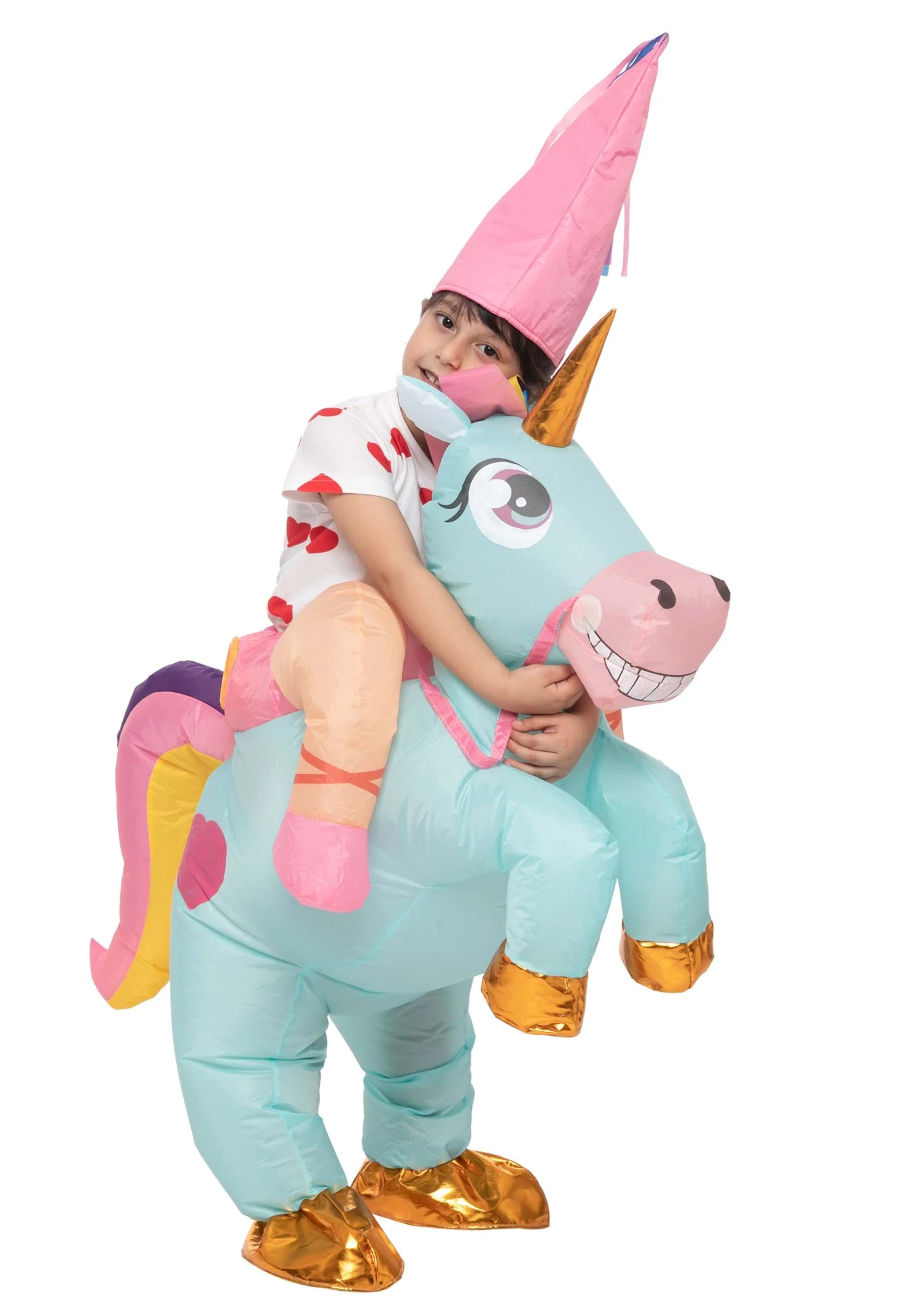 Inflatable Riding-A-Blue Unicorn Costume For Kids 6 Inflatable Riding-A-Blue Unicorn Costume For Kids - Image 6