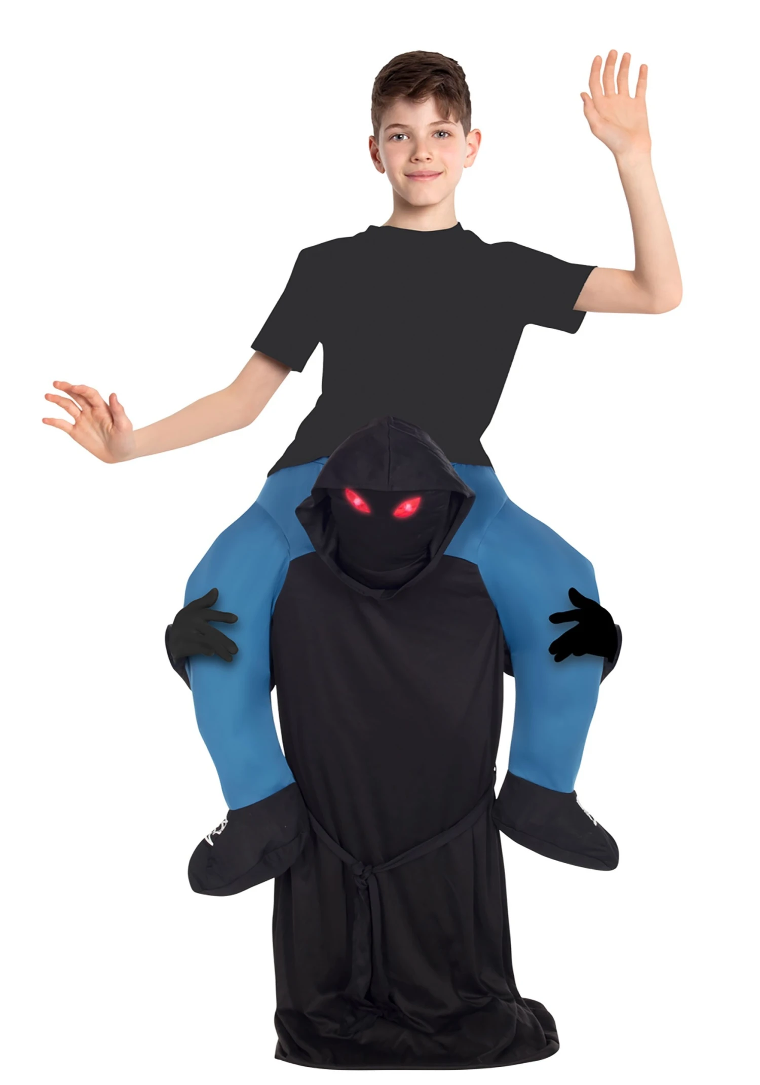 Child Kids Glow Eyes Ghoul Piggyback Costume 1 Child Kids Glow Eyes Ghoul Piggyback Costume
