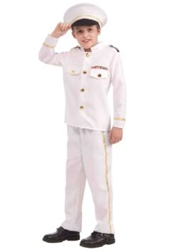 White Navy Admiral Costume For Kids