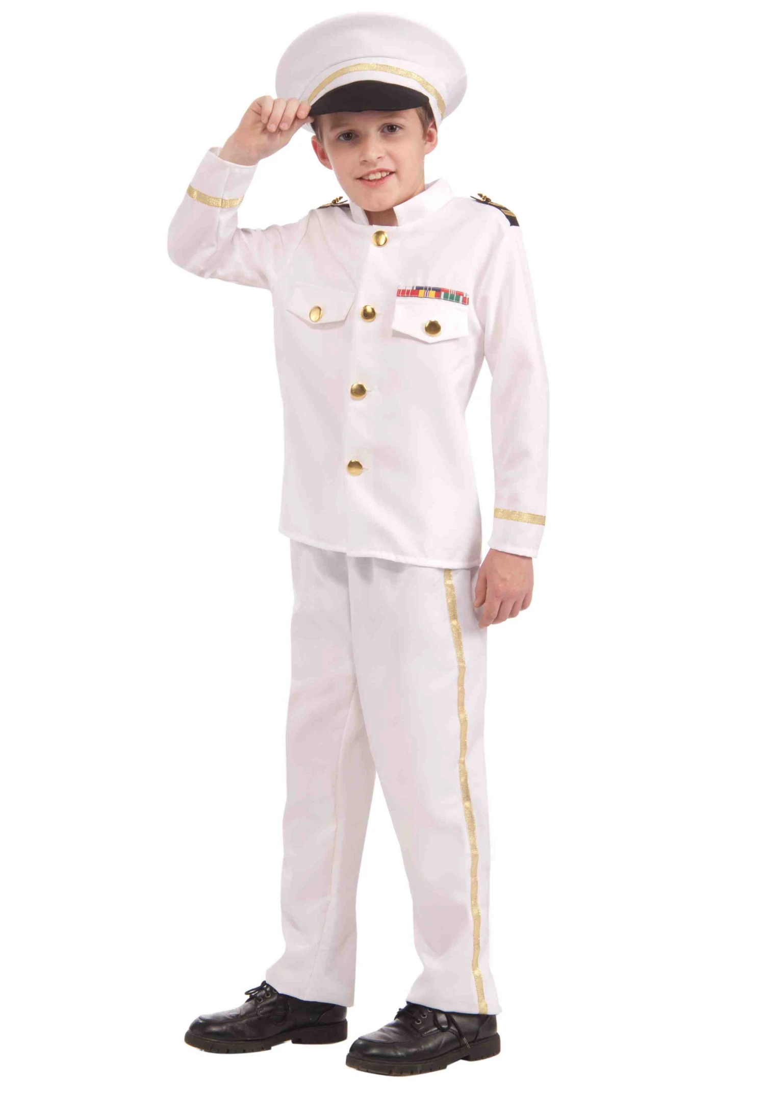 White Navy Admiral Costume For Kids 1 White Navy Admiral Costume For Kids