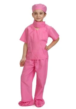 Pink Doctor Scrubs For GIrls 5 Pink Doctor Scrubs For GIrls -Halloween Costumes Shop child pink doctor scrubs alt 2