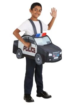 Ride In Police Car Costume For Kids -Halloween Costumes Shop child police car costume alt 2