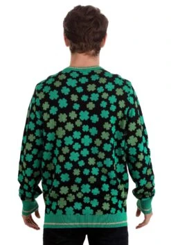 Clovers All-Over Print St Patrick's Sweater For Adults -Halloween Costumes Shop clovers all over st patricks sweater alt 6