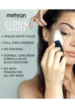 Clown White 2.25 Oz Premium Quality Makeup -Halloween Costumes Shop clown white 225 oz premium quality makeup alt 3
