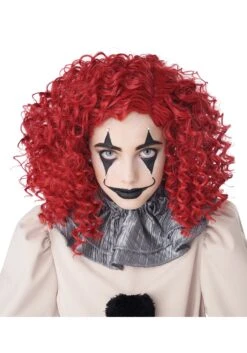 Corkscrew Red Curls Clown Wig For Adults