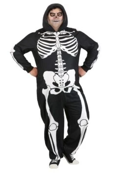 Plus Size Cozy Skeleton Adult Costume Onesie