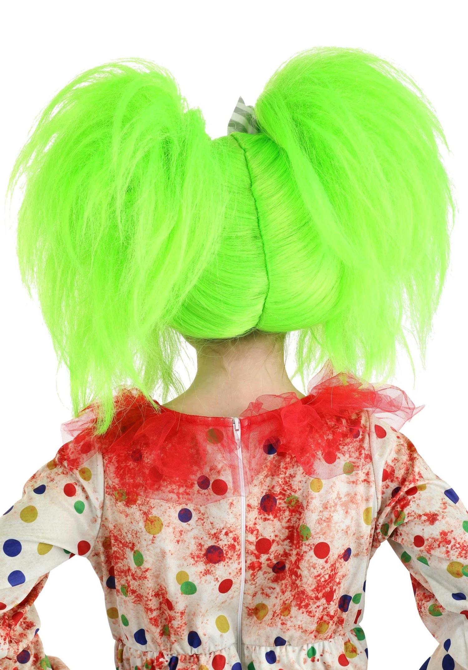Neon Green Creepy Clown Wig For Girls 2 Neon Green Creepy Clown Wig For Girls - Image 2