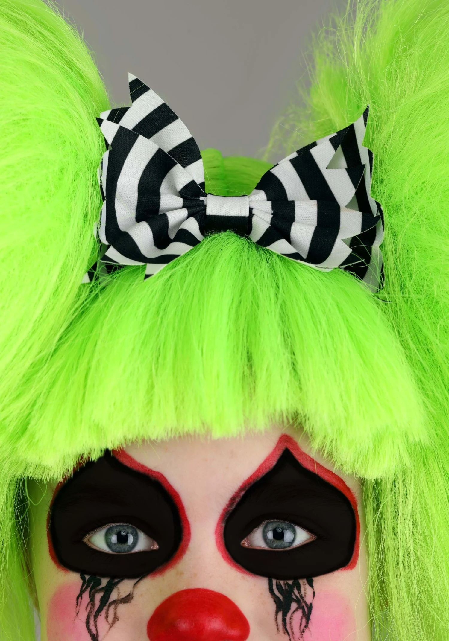 Neon Green Creepy Clown Wig For Girls 3 Neon Green Creepy Clown Wig For Girls - Image 3