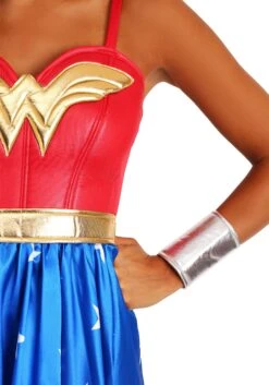 Women's Plus Size Deluxe Long Dress Wonder Woman Costume -Halloween Costumes Shop deluxe plus size long dress wonder woman costume alt5