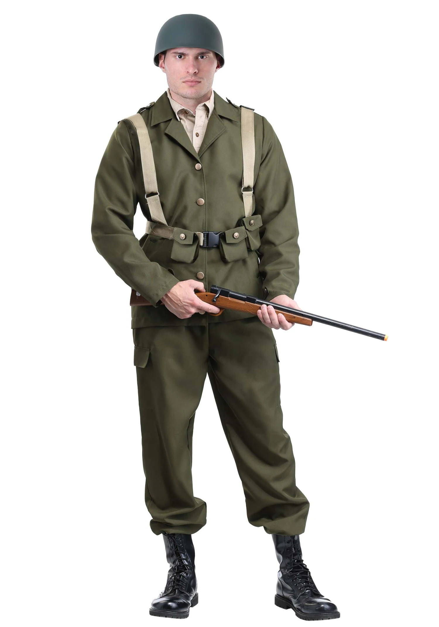 Men's Deluxe WW2 Soldier Costume 1 Men's Deluxe WW2 Soldier Costume
