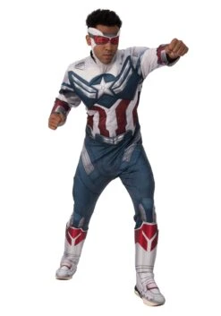 Falcon And The Winter Soldier Deluxe Captain America Men's Costume -Halloween Costumes Shop falcon winter soldier deluxe captain america alt 2