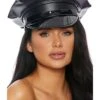 Forplay Faux Leather Cop Costume Hat For Adults