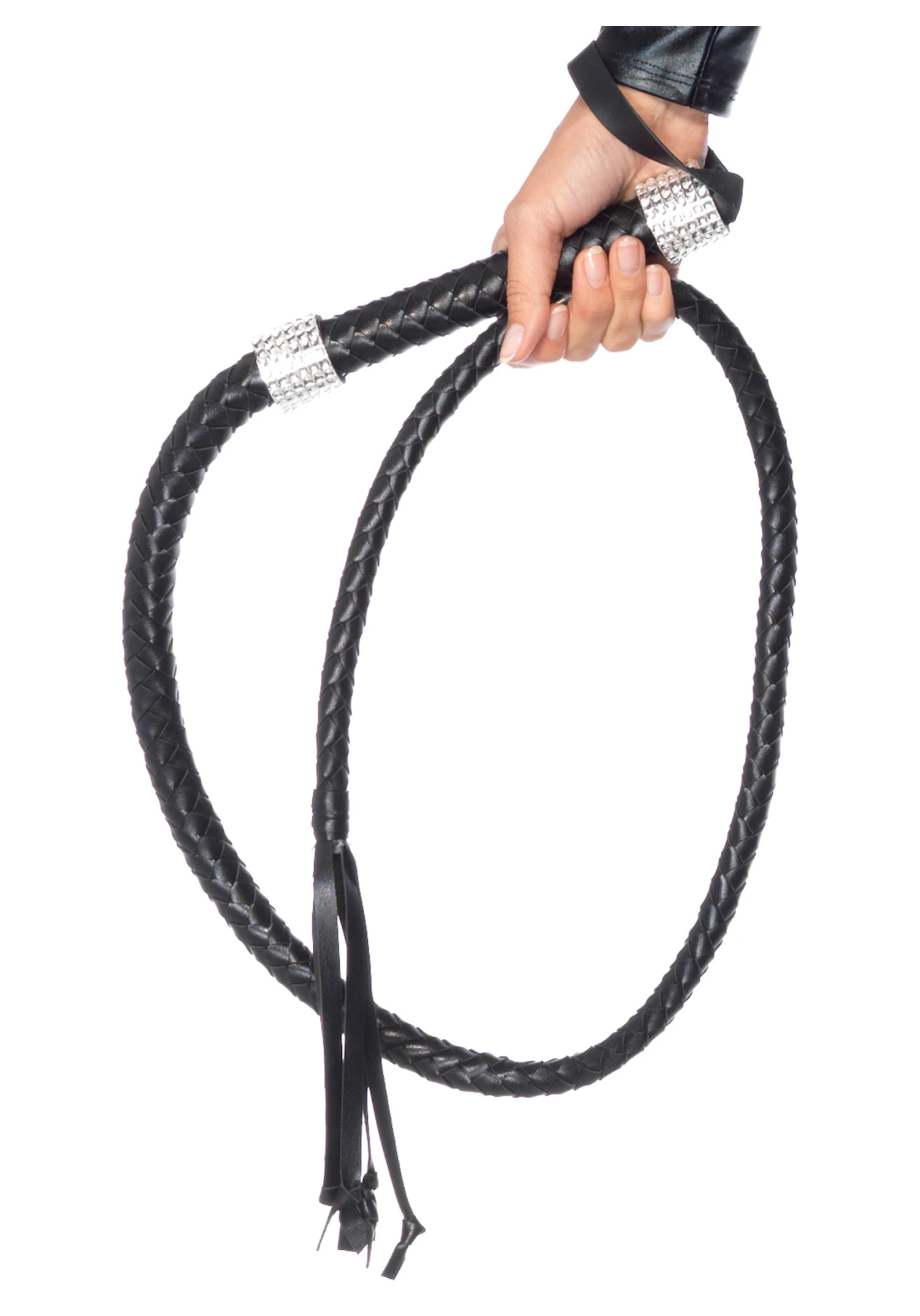 LEG AVENUE Faux Black Leather Costume Whip 1 LEG AVENUE Faux Black Leather Costume Whip