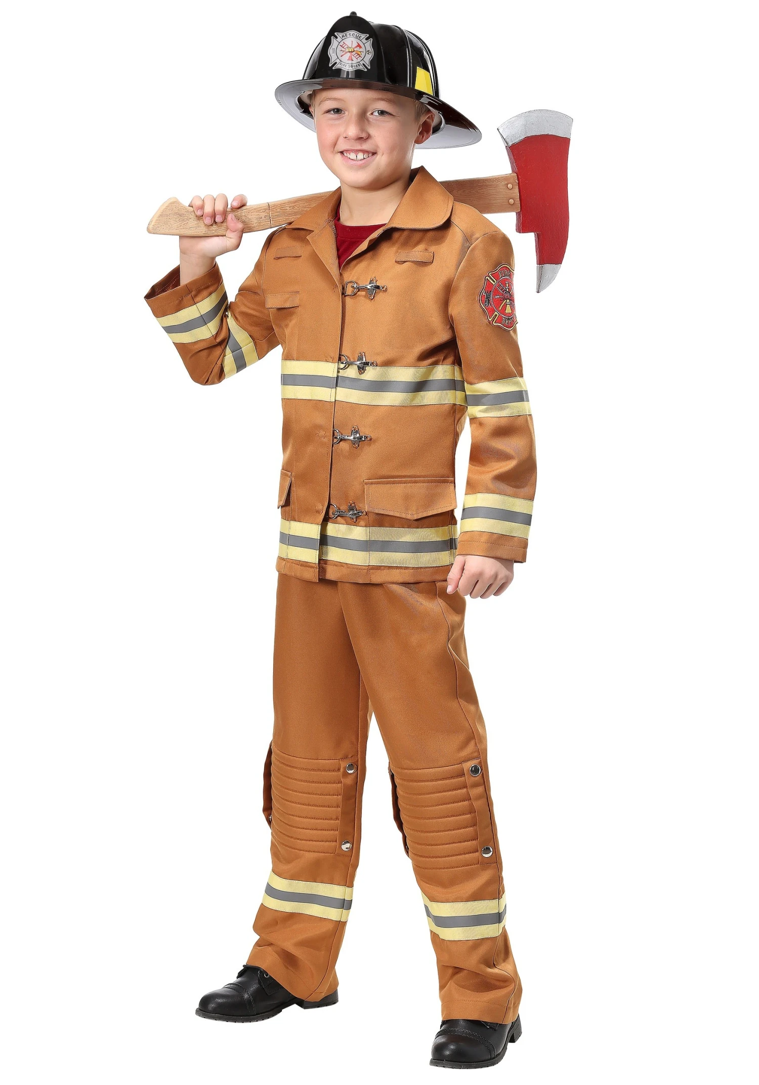 Firefighter Tan Uniform Kids Costume 1 Firefighter Tan Uniform Kids Costume