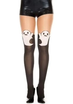 MUSIC LEGS Ghost Print Tights For Women