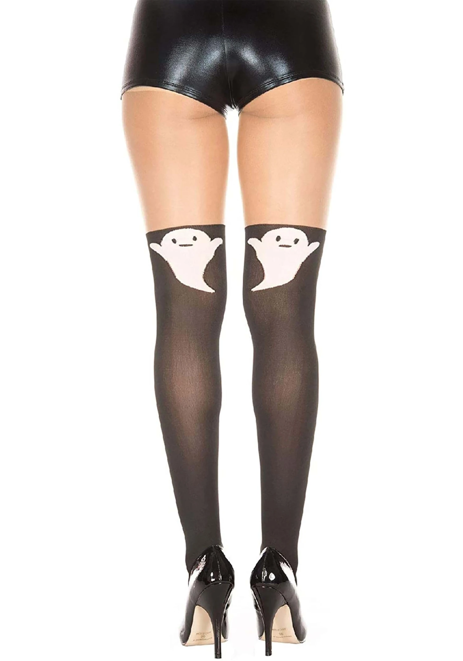 MUSIC LEGS Ghost Print Tights For Women 2 MUSIC LEGS Ghost Print Tights For Women - Image 2