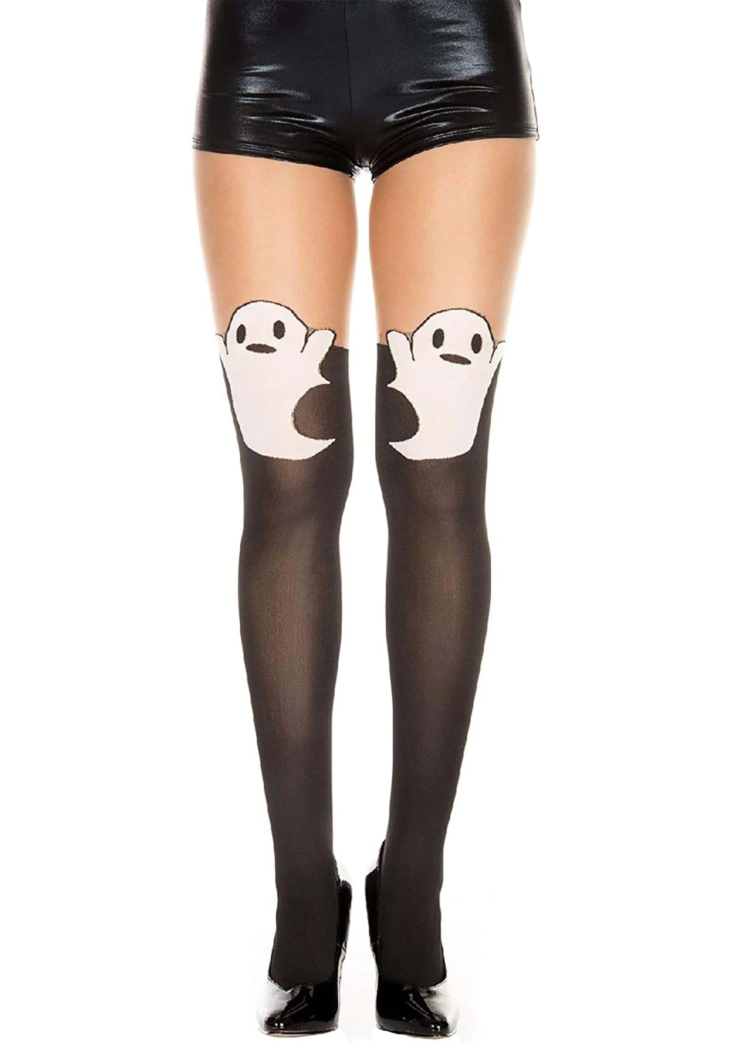 MUSIC LEGS Ghost Print Tights For Women 1 MUSIC LEGS Ghost Print Tights For Women